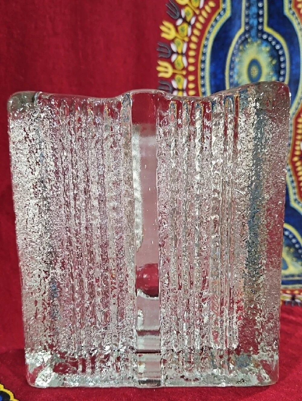 Walther Glas, 1970s Textured Glass Vase, Heiner Düsterhaus Design, West Germany